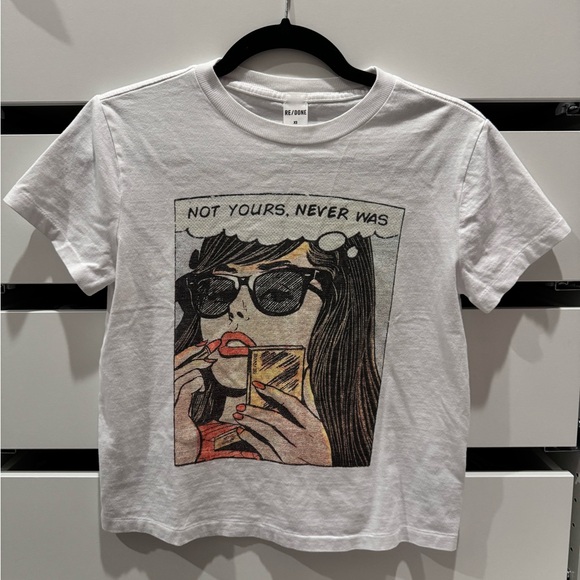 NWT redone classic tee not yours size XS cream - Picture 4 of 6